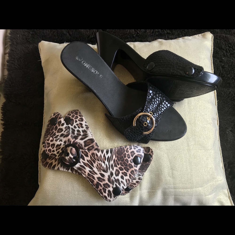 One-sole heels w/interchangeable looks (8 1/2 fit)